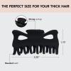 Kitsch Large Hair Clips for Women – Fashionable Loop Hair Claw Clips | Matte Plastic, Easy-Grip | Perfect for Everyday Use & Special Occasions | Ideal Gifts for Women – Tortoise & Black, 2 Pcs(Electroplated Springs Black (1 Piece  Large))