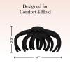 Kitsch Large Hair Clips for Women – Fashionable Loop Hair Claw Clips | Matte Plastic, Easy-Grip | Perfect for Everyday Use & Special Occasions | Ideal Gifts for Women – Tortoise & Black, 2 Pcs(Tortoise and Black (2 Pieces  Octopus Claw))