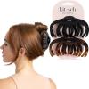 Kitsch Large Hair Clips for Women – Fashionable Loop Hair Claw Clips | Matte Plastic, Easy-Grip | Perfect for Everyday Use & Special Occasions | Ideal Gifts for Women – Tortoise & Black, 2 Pcs(Tortoise and Black (2 Pieces  Octopus Claw))