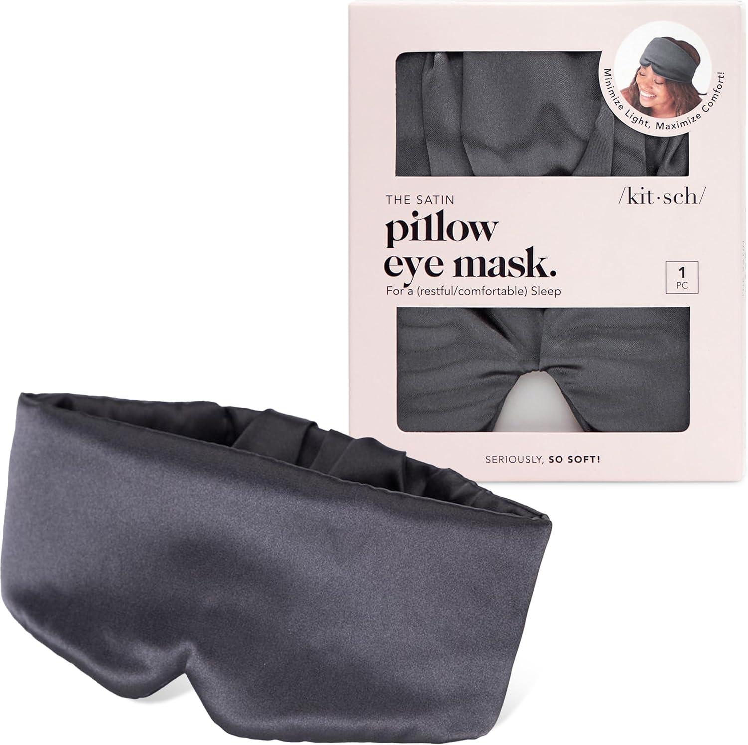 imageKitsch Contour Pillow Eye Mask Softer Than Silk Eye Masks for Sleep Blindfold Sleep Masks for Women amp Men No Eye Pressure Lightweight Eye Care Travel Essentials BlushCharcoal Black