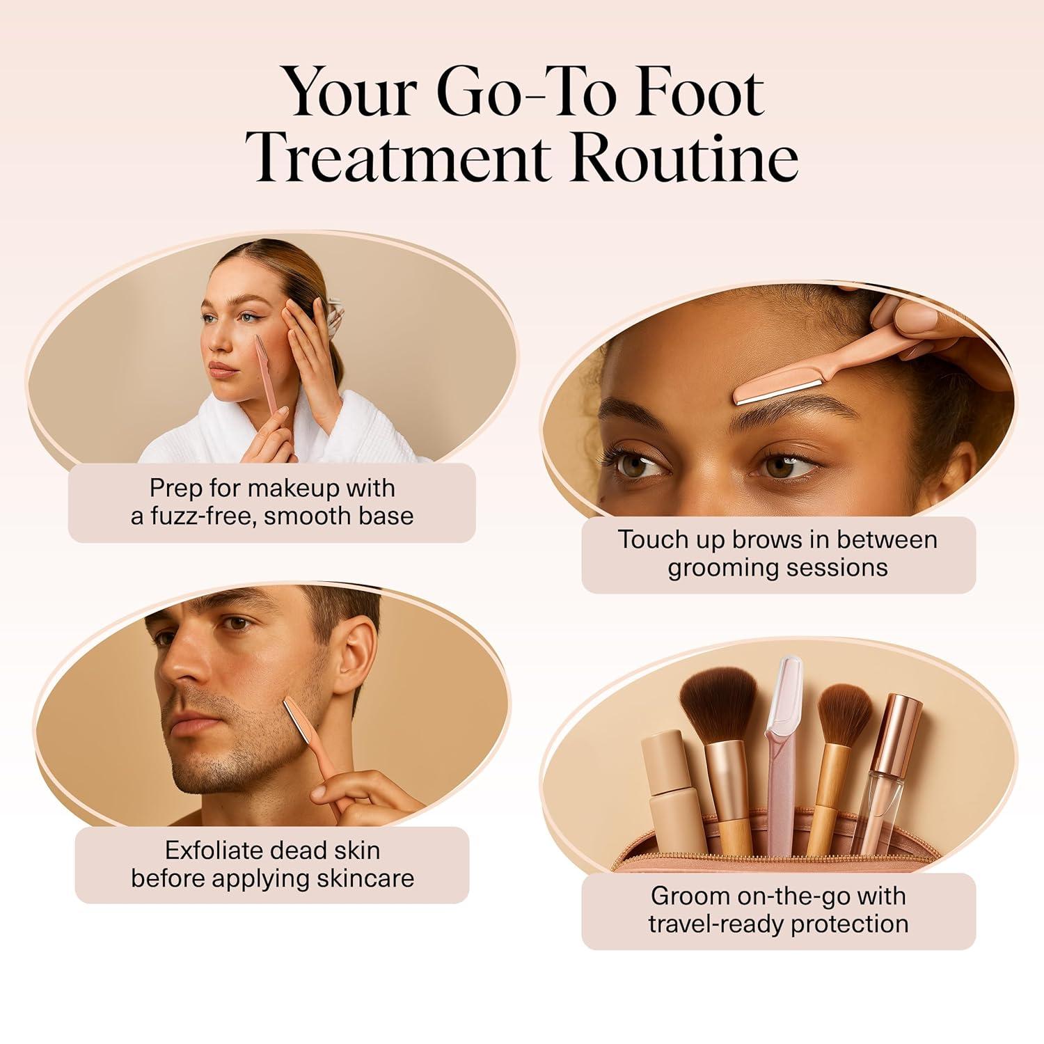 imageKitsch Dermaplane Razor for Women Face Face Razors for Women amp Men Eyebrow Trimmer amp Face Shaver Exfoliating Facial Razor amp Skin Care Tool for Smoother Skin Assorted Cherry Blossom 6 pcsTerracotta