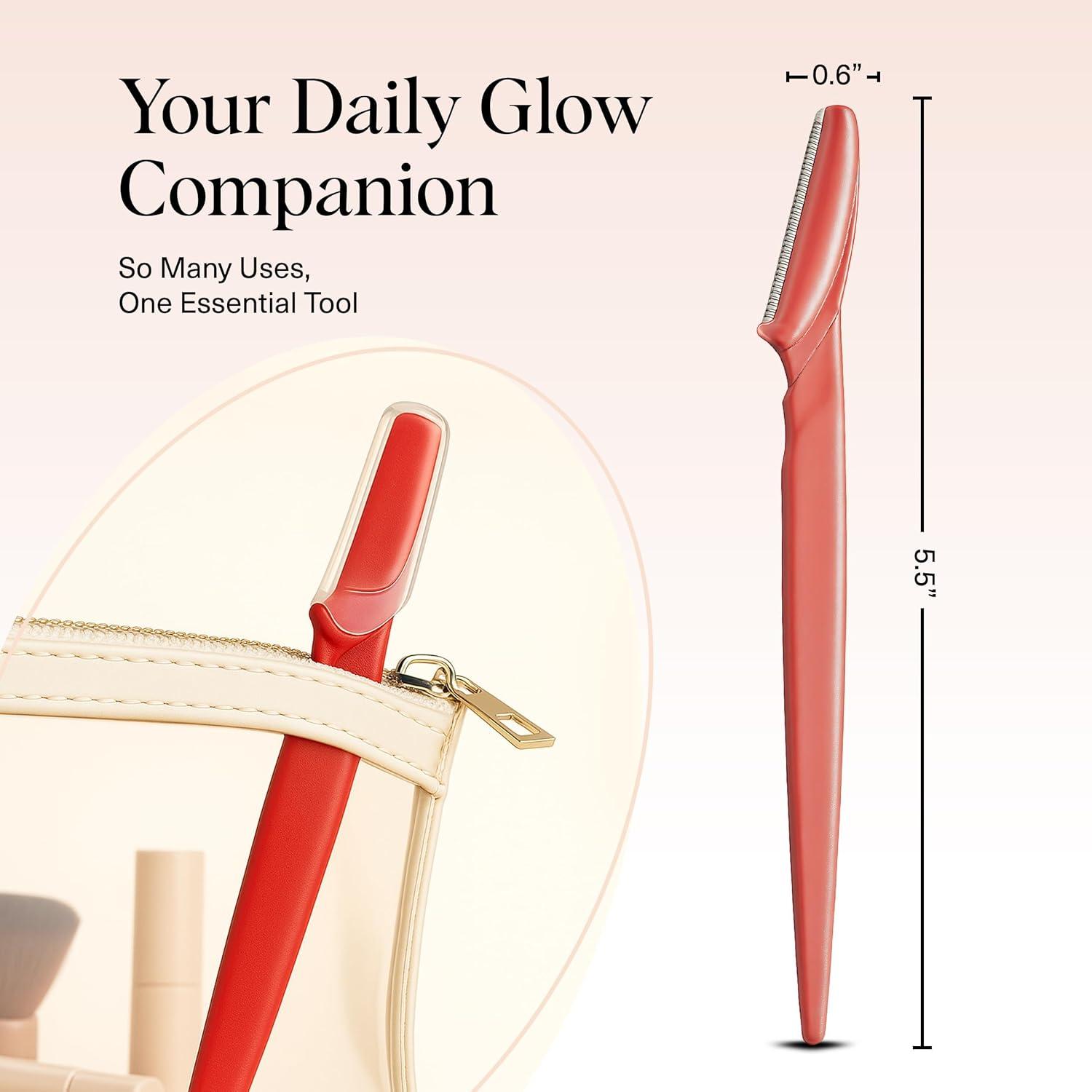 imageKitsch Dermaplane Razor for Women Face Face Razors for Women amp Men Eyebrow Trimmer amp Face Shaver Exfoliating Facial Razor amp Skin Care Tool for Smoother Skin Assorted Cherry Blossom 6 pcsCoral