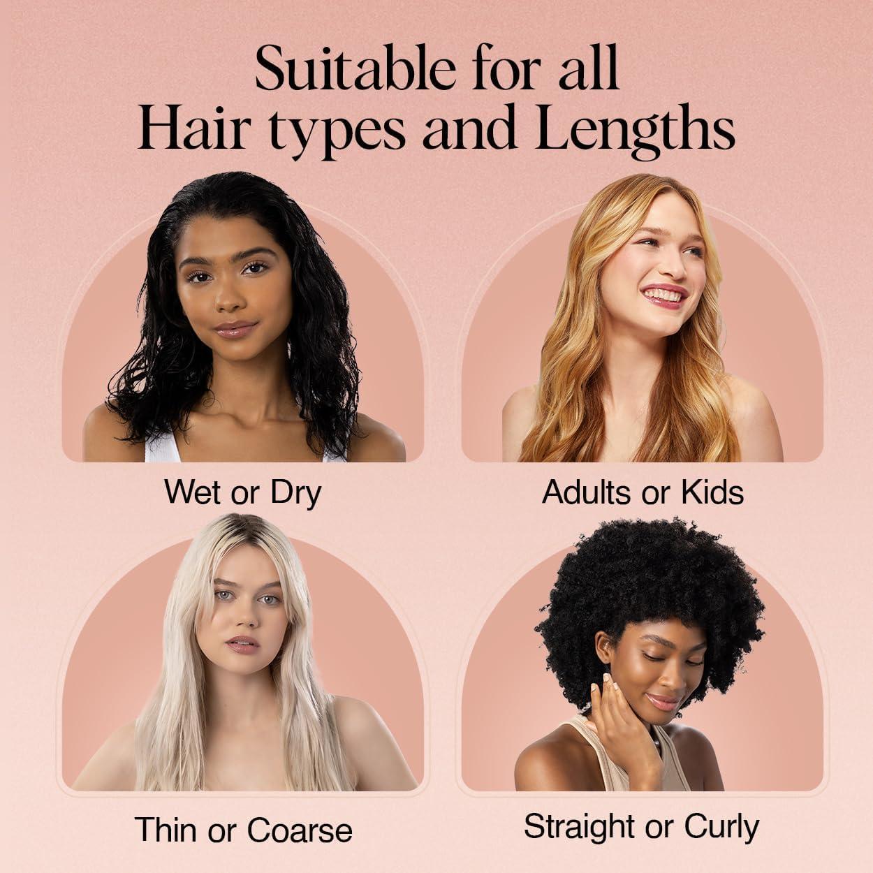 imageKitsch Detangler Brush Gentle Curly Hair Brush with Flexible Bristles for All Hair Types Wet or Dry Detangling Hair Brushes for Women amp Men Adults amp Kids BlackBlack