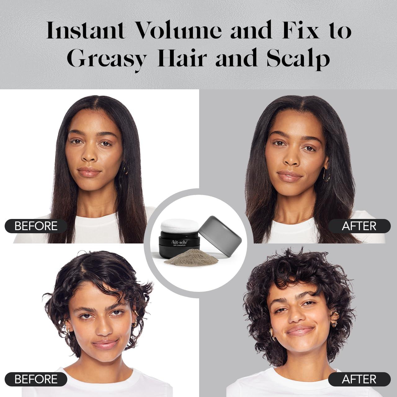 imageKitsch Dry Shampoo Powder for Women amp Men Dry Shampoo for Dark Hair wRice Protein Unscented Volumizing No White Cast Non Toxic Non Aerosol Organic Ideal Gifts for Women Travel Size 8g