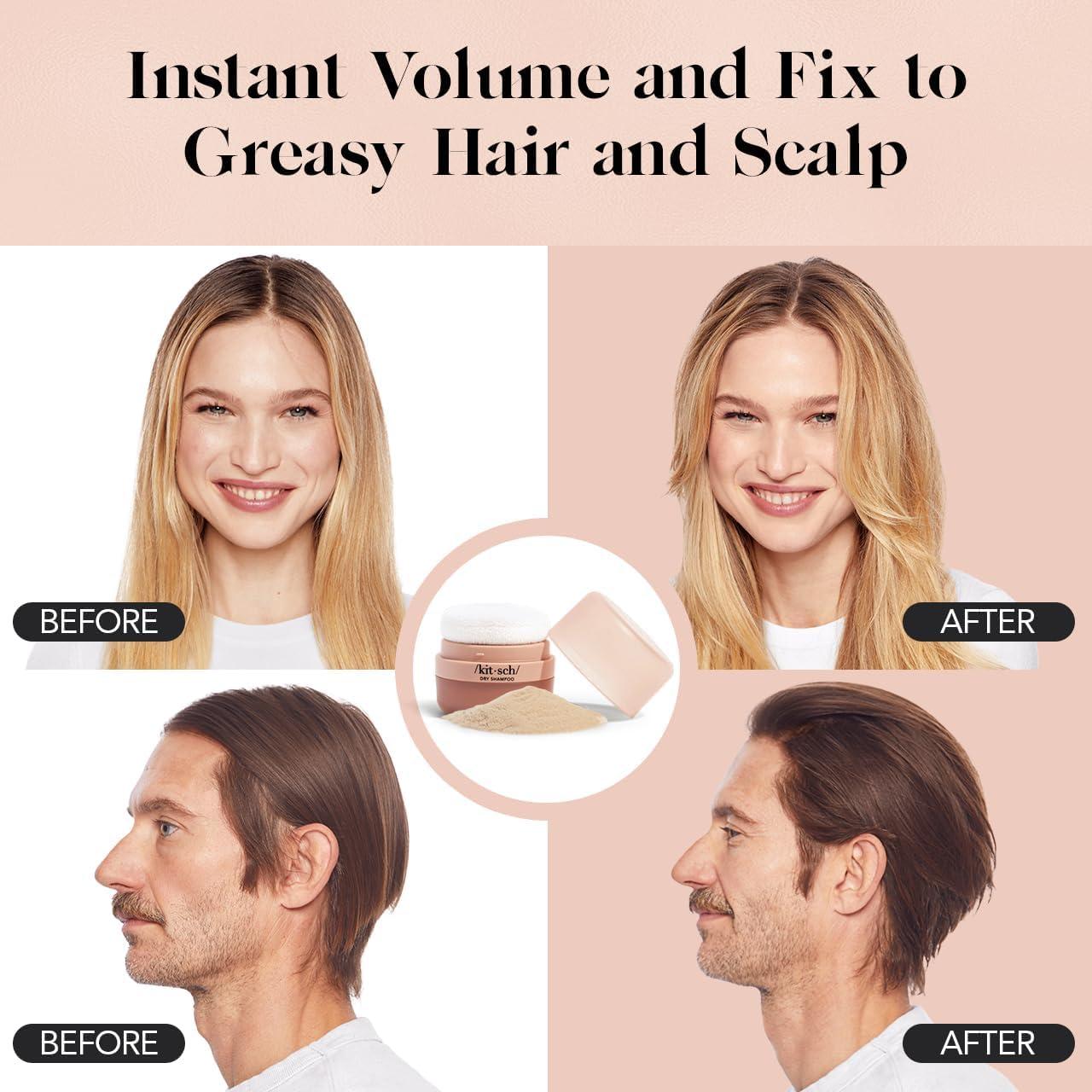 imageKitsch Dry Shampoo Powder with Rice Protein for Women amp Men Unscented Volumizing No White CastOrganic Paraben Free Non Aerosol for Oily and Light Hair Travel Size Ideal Gifts for Women 8gLight