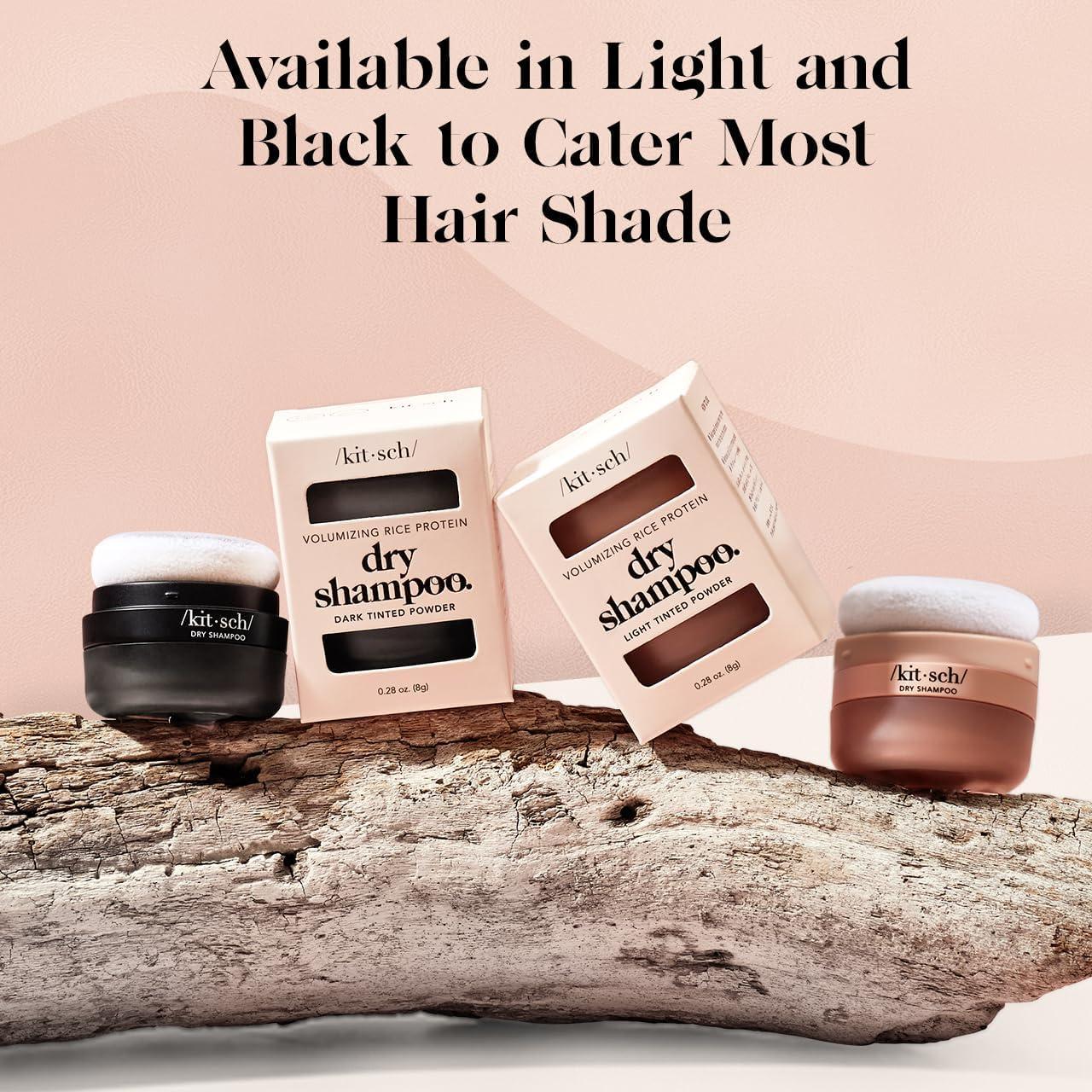 imageKitsch Dry Shampoo Powder with Rice Protein for Women amp Men Unscented Volumizing No White CastOrganic Paraben Free Non Aerosol for Oily and Light Hair Travel Size Ideal Gifts for Women 8gLight