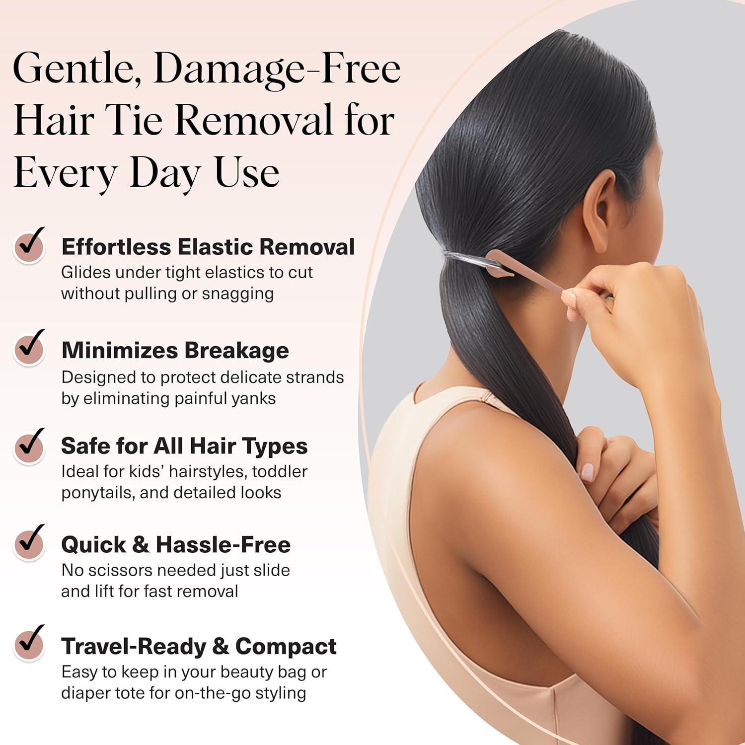 imageKitsch Hair Tie Cutter Easy To Use Pain Free Rubber Band Cutter for Hair Kids Baby amp Toddler Girls Ideal Gifts for Women Black 3pc SetMulticolored