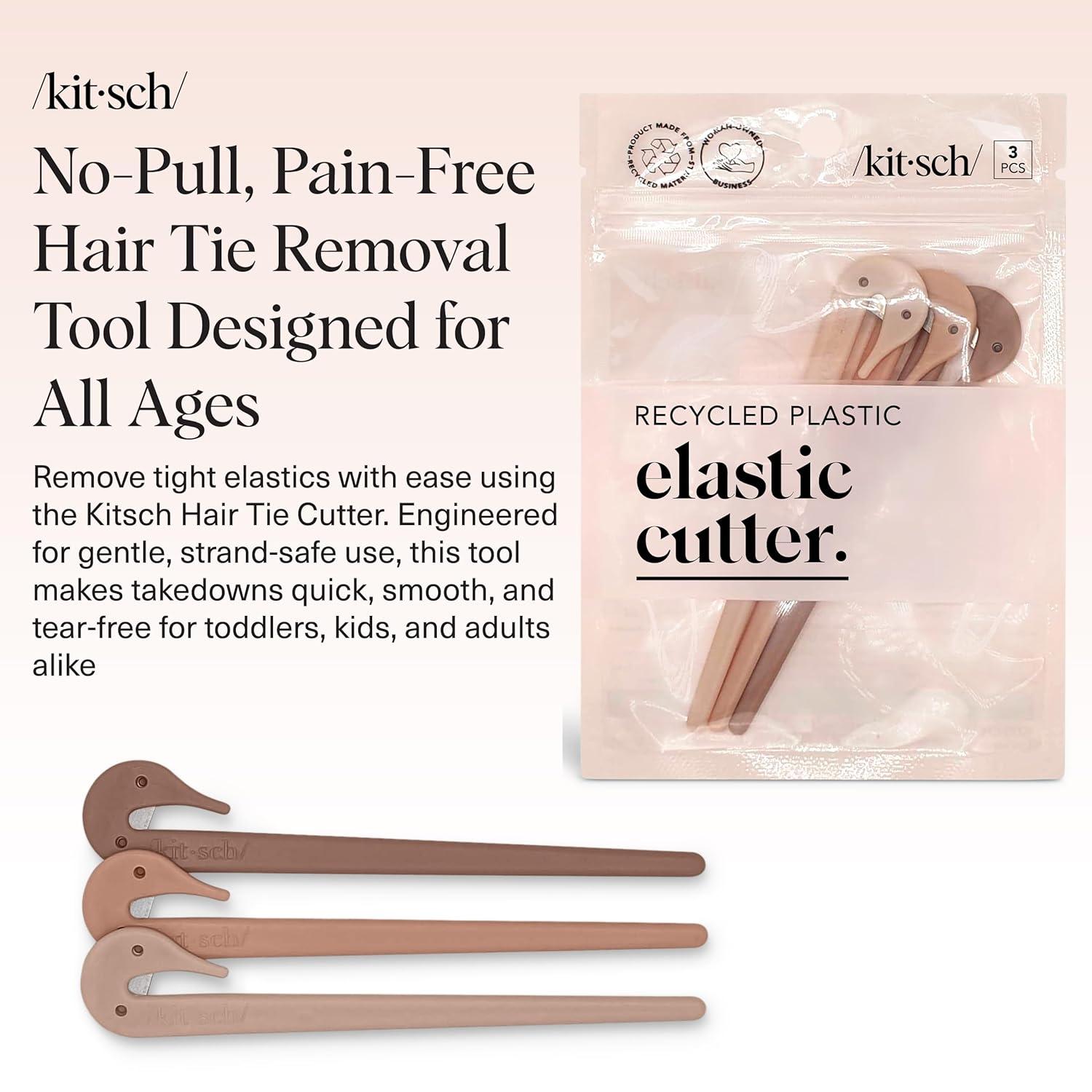 imageKitsch Hair Tie Cutter Easy To Use Pain Free Rubber Band Cutter for Hair Kids Baby amp Toddler Girls Ideal Gifts for Women Black 3pc SetMulticolored