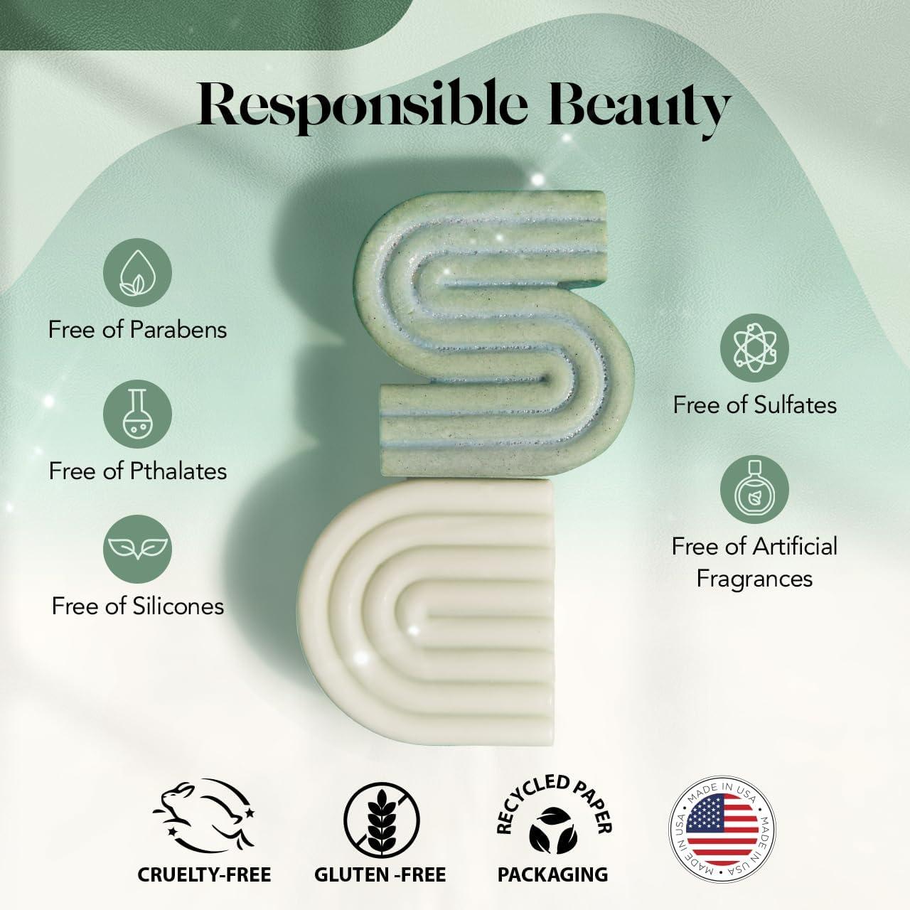 imageKitsch Rosemary amp Biotin Shampoo and Conditioner Set for Hair Growth Strengthening Thickening amp Volumizing Shampoo and Conditioner Bar Paraben Sulfate amp Silicone Free Made in USA 2 pack