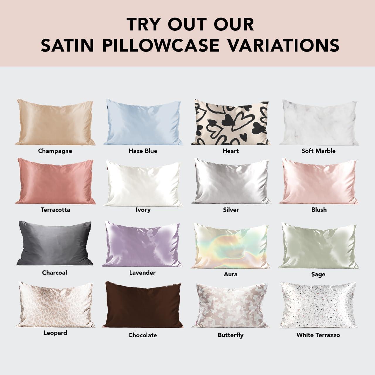 imageKitsch Satin Pillowcase Softer Than Silk Pillow Cases Cooling Pillow Covers King Size Pillow Cases Set of 2 Satin Pillowcase with Zipper for Hair Skin amp Quality Sleep 19x36 Blush 2pcsChampagne