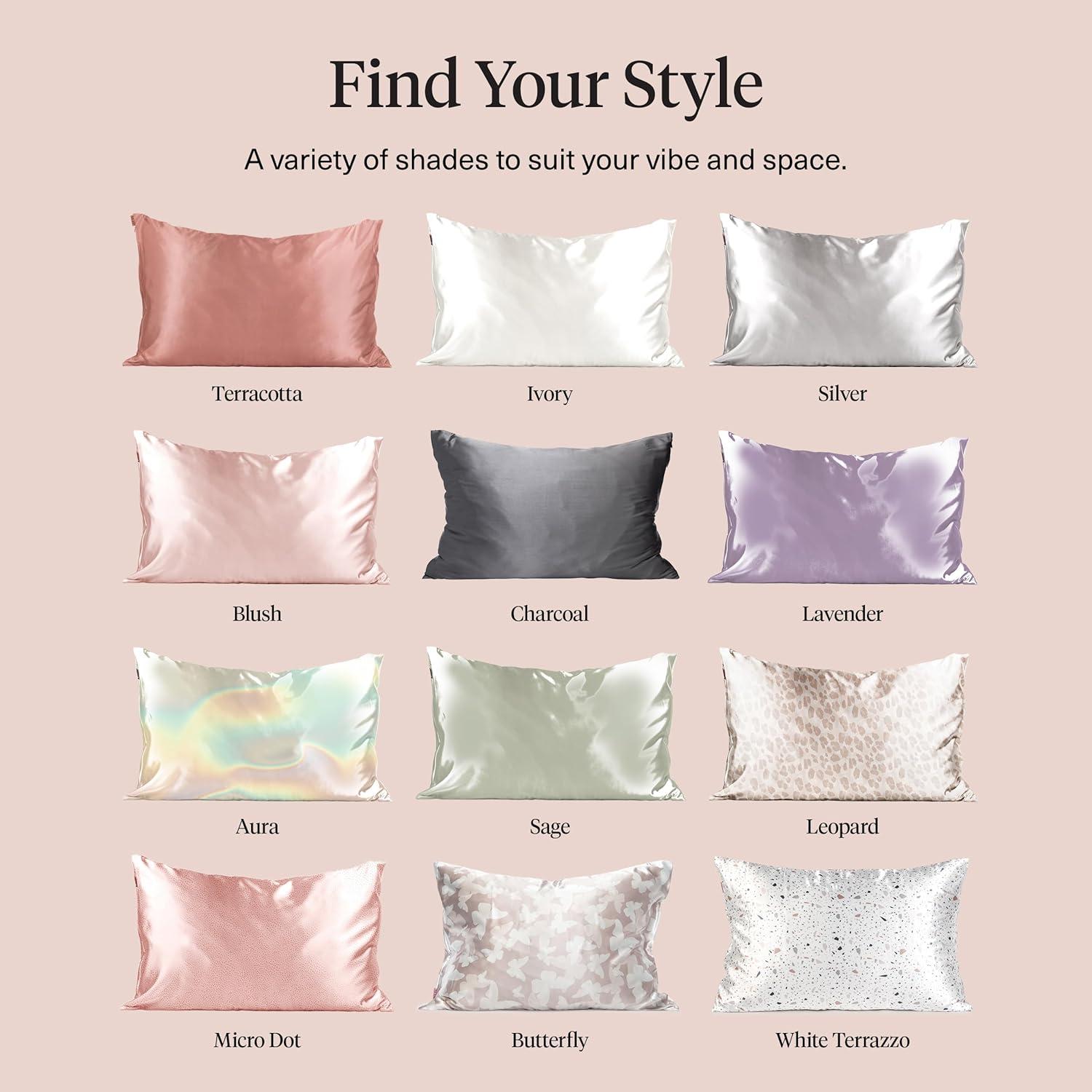 imageKitsch Satin Pillowcase Softer Than Silk Pillow Cases Cooling Pillow Covers King Size Pillow Cases Set of 2 Satin Pillowcase with Zipper for Hair Skin amp Quality Sleep 19x36 Blush 2pcsChampagne