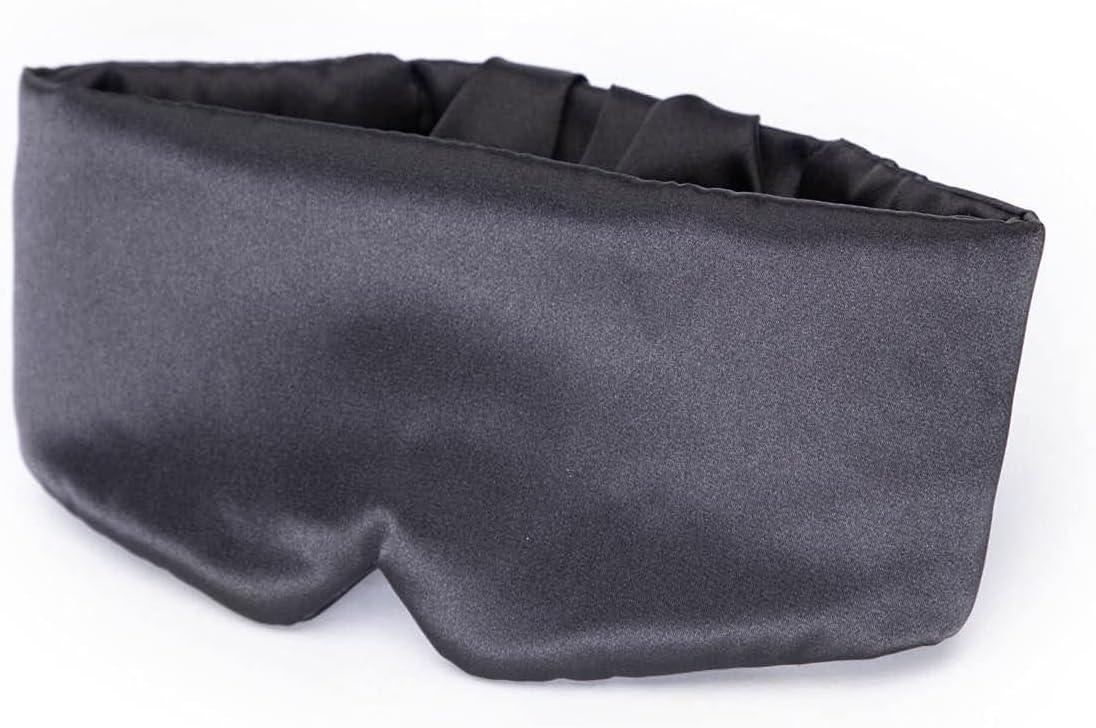 imageKitsch Satin Sleep Mask Eye Masks for Sleep Softer Than Silk Satin Sleeping Mask Blindfold and Sleep Masks for Women and Men Eye Care Travel Essentials Charcoal BlackCharcoal Black