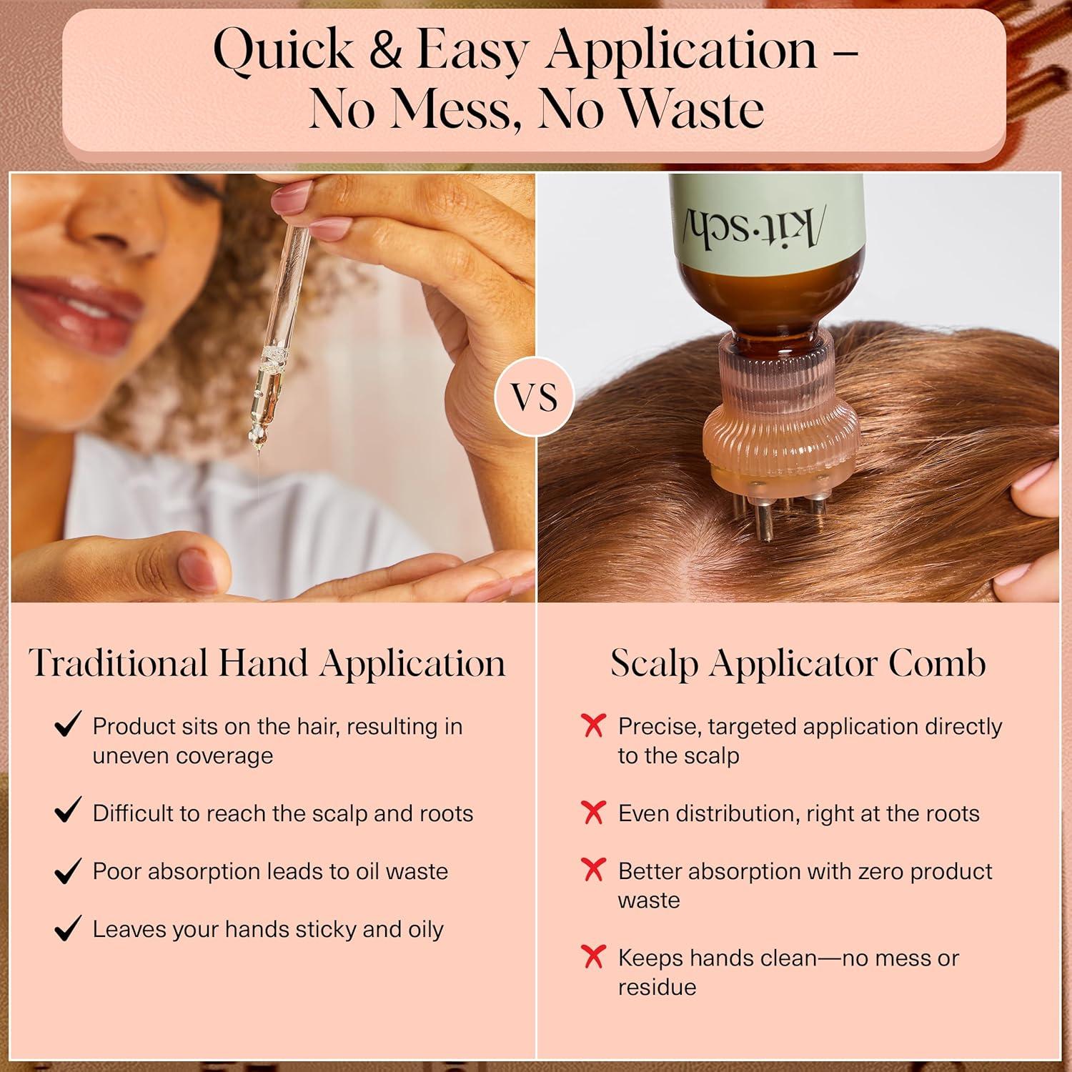 imageKitsch Scalp amp Hair Oil Applicator With Stainless Steel Bristles Head Massager Scalp Precise Serum and Oil Distribution For Even And MessFree Oiling Ultimate Hair Care Terracotta