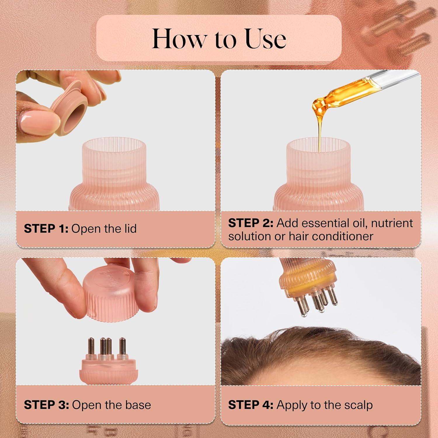 imageKitsch Scalp amp Hair Oil Applicator With Stainless Steel Bristles Head Massager Scalp Precise Serum and Oil Distribution For Even And MessFree Oiling Ultimate Hair Care Terracotta
