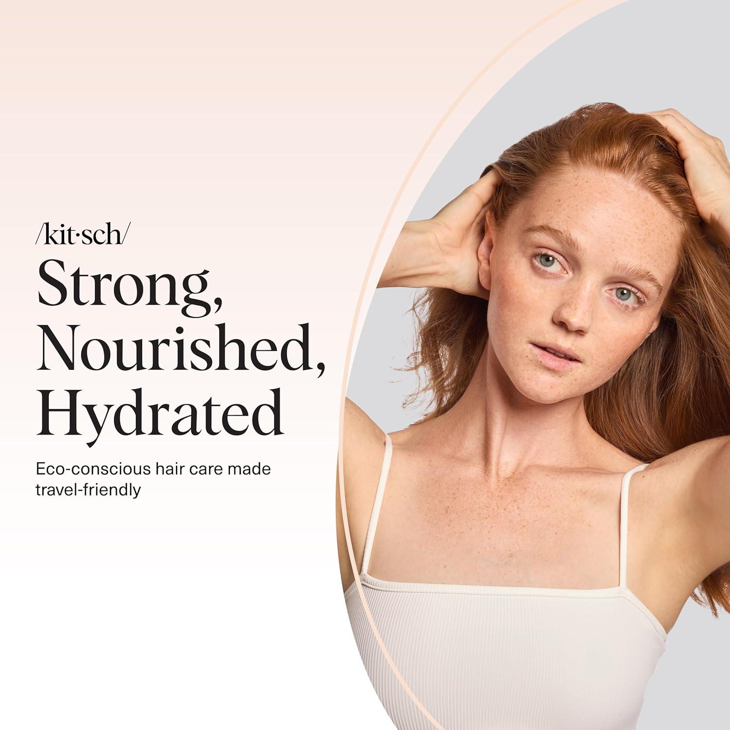 imageKitsch Shampoo and Conditioner Set 4pc Sampler Bars with Rice Water Shampoo and Conditioner Castor Oil Shampoo amp Coconut Oil Conditioner BottleFree Beauty for Hair Growth Repair amp Moisture