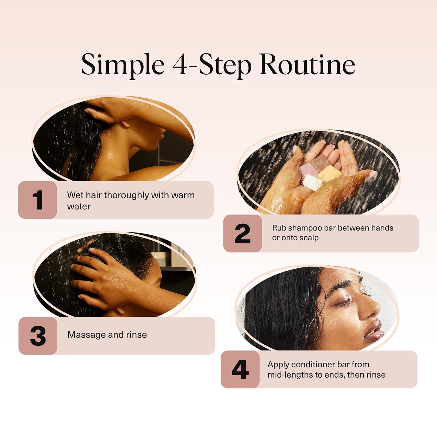 imageKitsch Shampoo and Conditioner Set 4pc Sampler Bars with Rice Water Shampoo and Conditioner Castor Oil Shampoo amp Coconut Oil Conditioner BottleFree Beauty for Hair Growth Repair amp Moisture