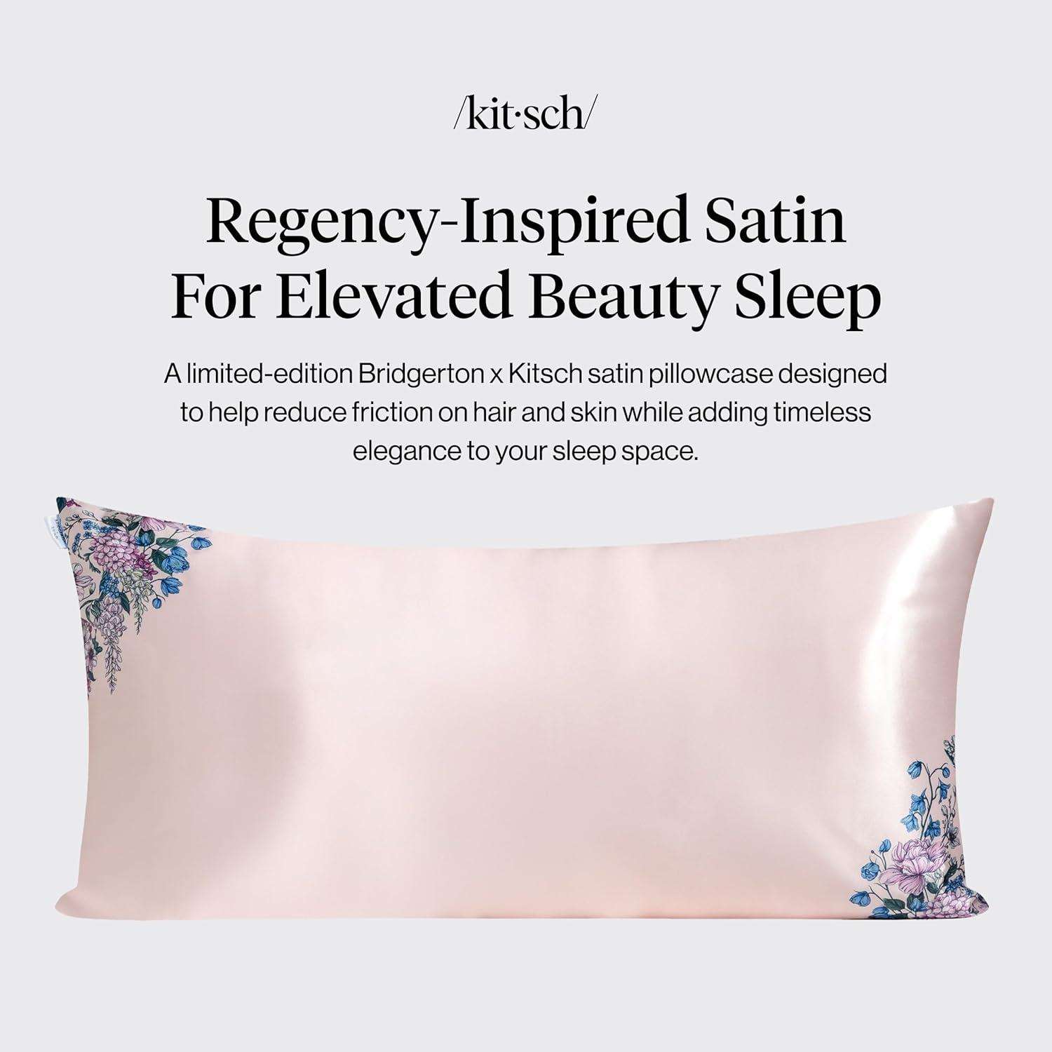 imageKitsch x Lisa Frank Satin Pillowcase with Zipper for Hair amp Skin Softer Than Silk Pillow Cases Queen WrinkleFree Smooth and Cooling Satin Pillow Covers StandardQueen Size 19x26 Angel KittyWisteria