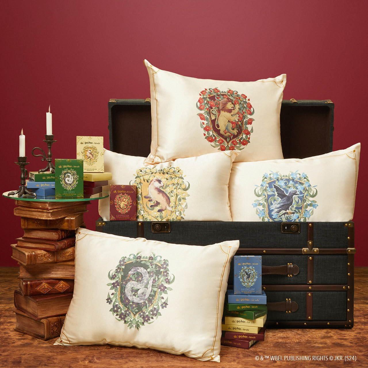 imageKitsch x Lisa Frank Satin Pillowcase with Zipper for Hair amp Skin Softer Than Silk Pillow Cases Queen WrinkleFree Smooth and Cooling Satin Pillow Covers StandardQueen Size 19x26 Angel KittyHarry Potter Hufflepuff