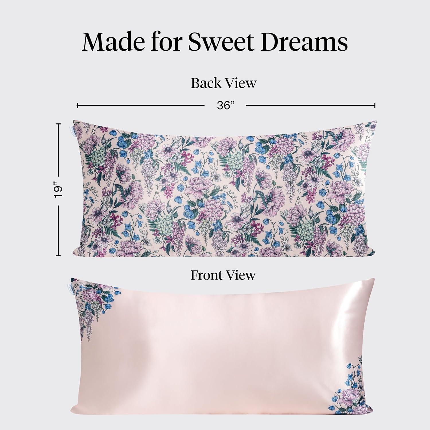 imageKitsch x Lisa Frank Satin Pillowcase with Zipper for Hair amp Skin Softer Than Silk Pillow Cases Queen WrinkleFree Smooth and Cooling Satin Pillow Covers StandardQueen Size 19x26 Angel KittyWisteria