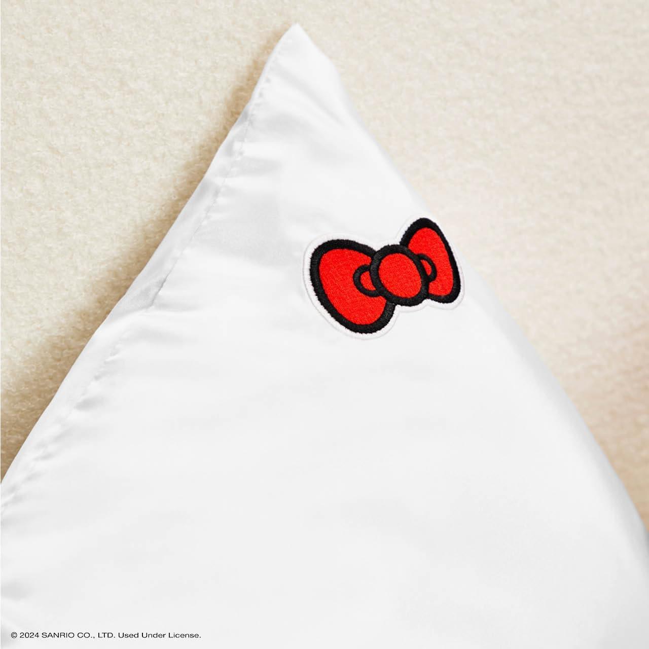 imageKitsch x Lisa Frank Satin Pillowcase with Zipper for Hair amp Skin Softer Than Silk Pillow Cases Queen WrinkleFree Smooth and Cooling Satin Pillow Covers StandardQueen Size 19x26 Angel KittyHello Kitty Ivory