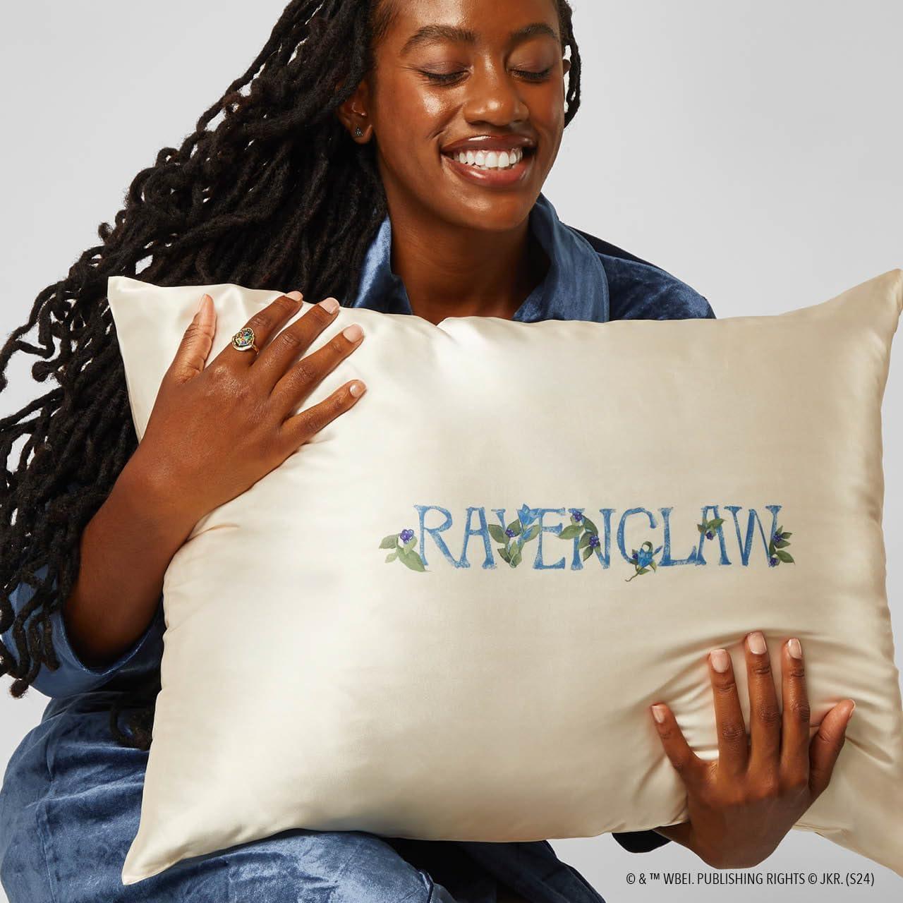 imageKitsch x Lisa Frank Satin Pillowcase with Zipper for Hair amp Skin Softer Than Silk Pillow Cases Queen WrinkleFree Smooth and Cooling Satin Pillow Covers StandardQueen Size 19x26 Angel KittyHarry Potter Ravenclaw