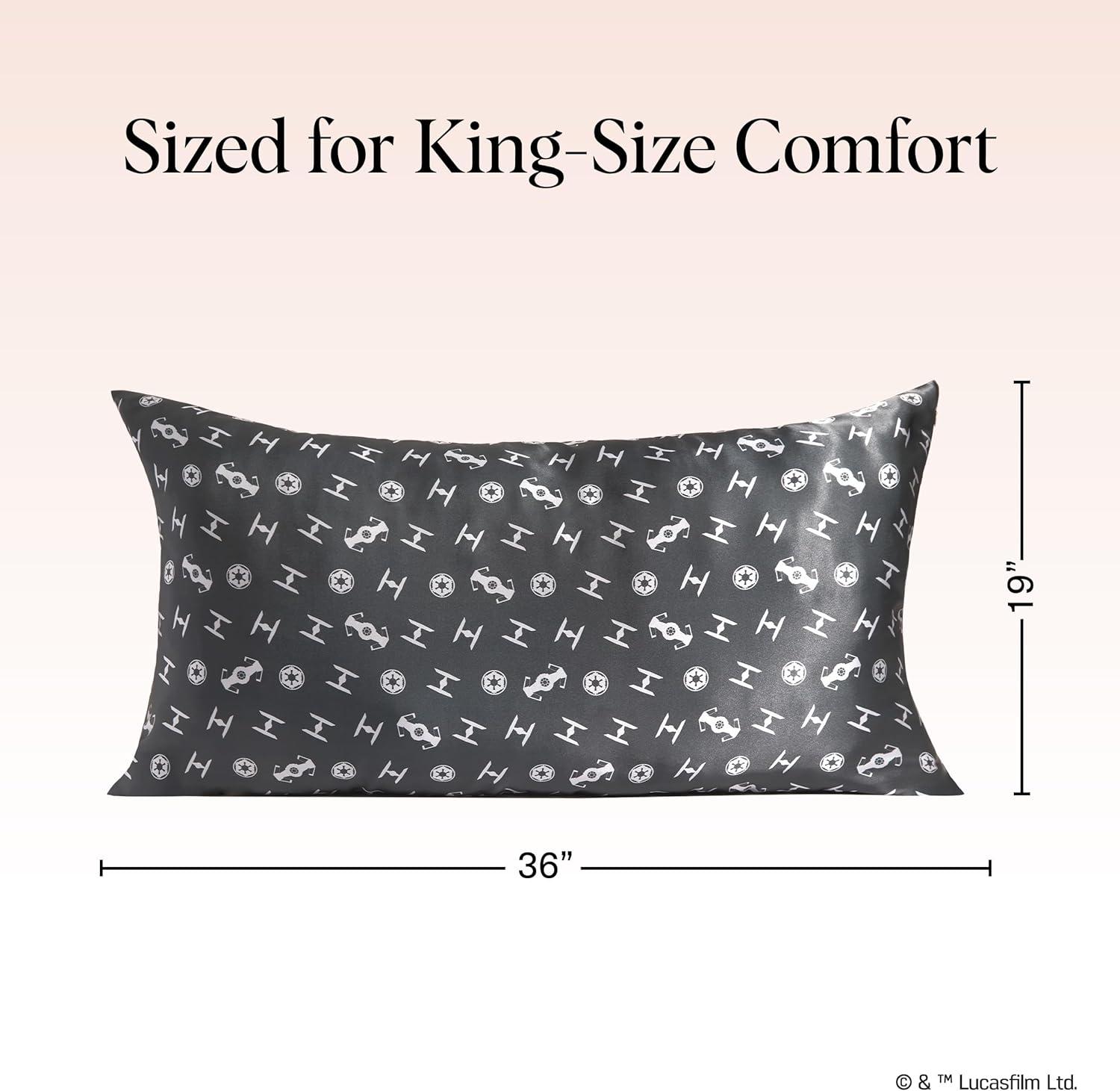 imageKitsch x Lisa Frank Satin Pillowcase with Zipper for Hair amp Skin Softer Than Silk Pillow Cases Queen WrinkleFree Smooth and Cooling Satin Pillow Covers StandardQueen Size 19x26 Angel KittyGalactic Empire