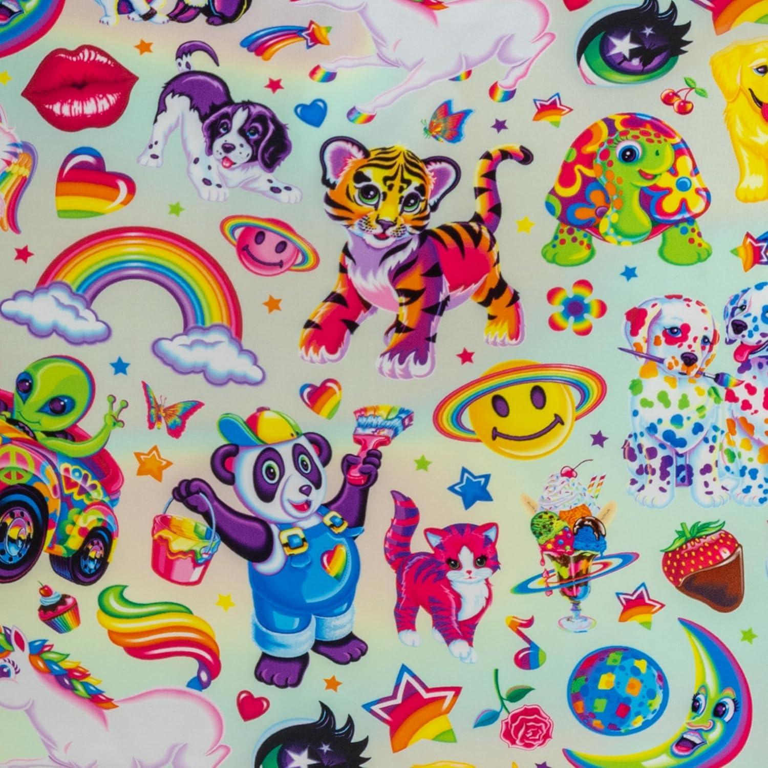 imageKitsch x Lisa Frank Satin Pillowcase with Zipper for Hair amp Skin Softer Than Silk Pillow Cases Queen WrinkleFree Smooth and Cooling Satin Pillow Covers StandardQueen Size 19x26 Angel KittyLisa Frank