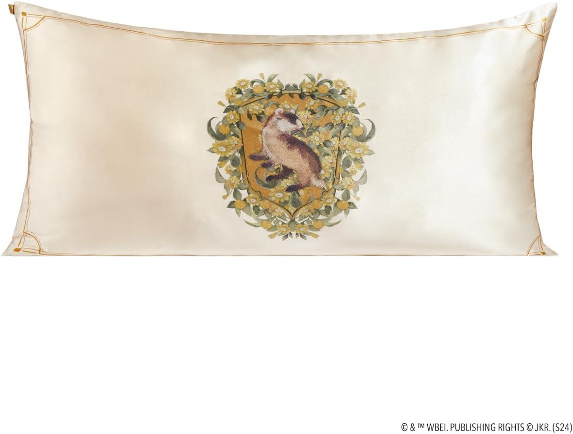 imageKitsch x Lisa Frank Satin Pillowcase with Zipper for Hair amp Skin Softer Than Silk Pillow Cases Queen WrinkleFree Smooth and Cooling Satin Pillow Covers StandardQueen Size 19x26 Angel KittyHarry Potter Hufflepuff