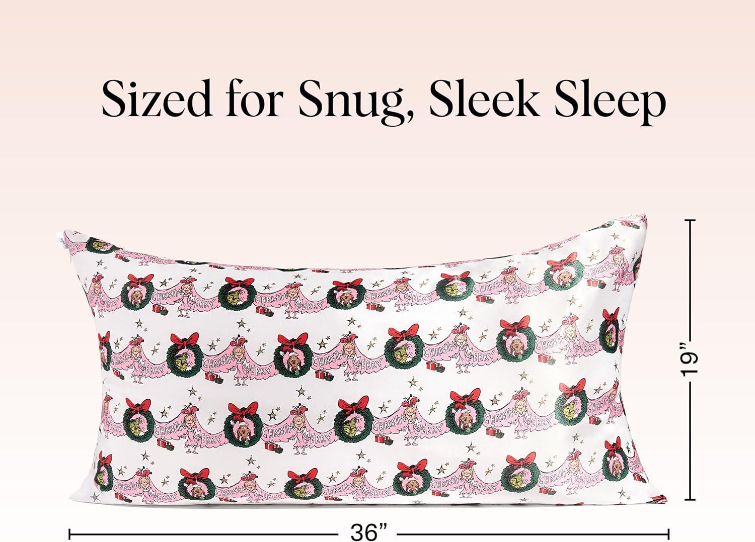 imageKitsch x Lisa Frank Satin Pillowcase with Zipper for Hair amp Skin Softer Than Silk Pillow Cases Queen WrinkleFree Smooth and Cooling Satin Pillow Covers StandardQueen Size 19x26 Angel KittyCindy Lou