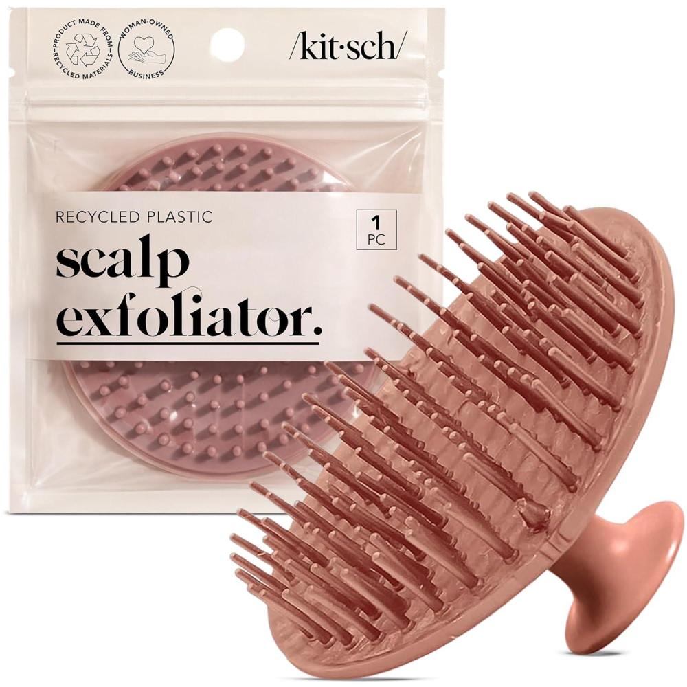 imageKitsch Scalp Massager for Hair Care Scalp Scrubber Shampoo Brush amp Exfoliator for All Hair Types Relaxing amp Exfoliating Terracotta