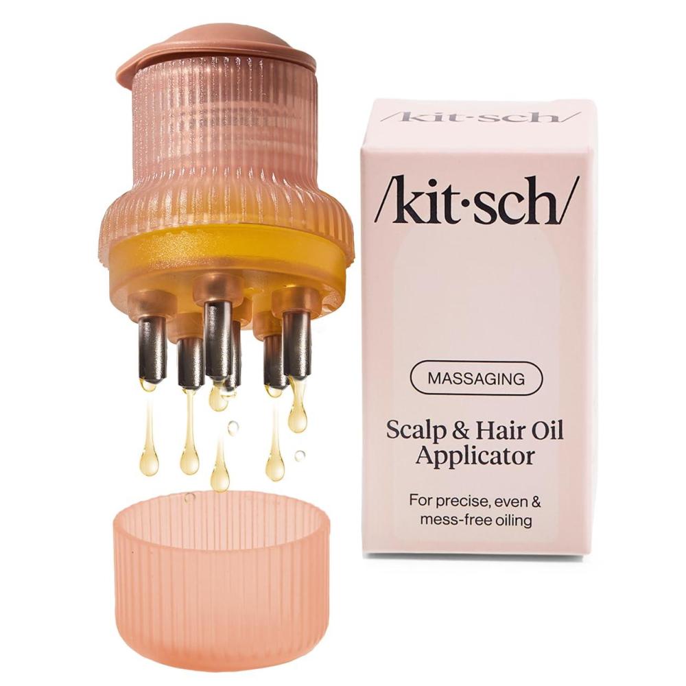 imageKitsch Scalp amp Hair Oil Applicator With Stainless Steel Bristles Head Massager Scalp Precise Serum and Oil Distribution For Even And MessFree Oiling Ultimate Hair Care Terracotta