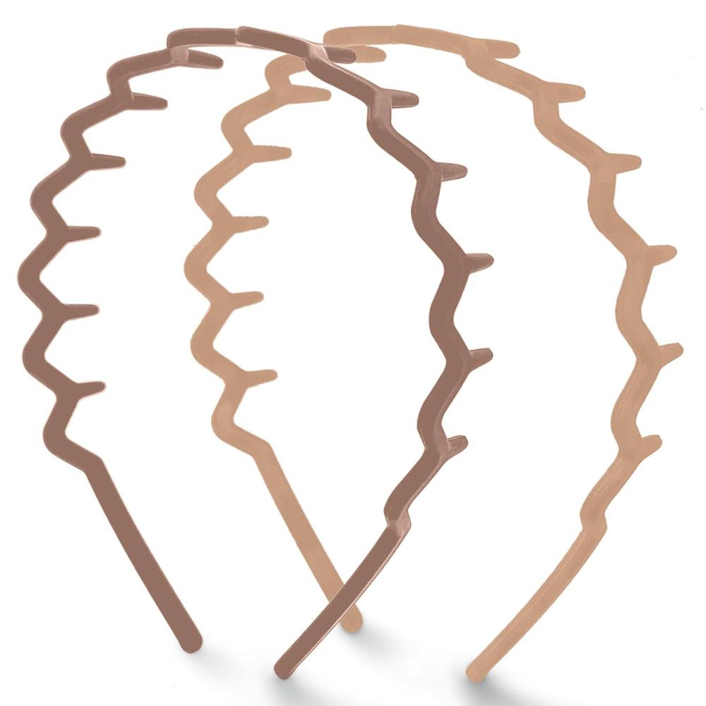 imageKitsch Zig Zag Headbands for Women Non Slip Fashion Accessories for Slicked Back Styles Comfortable Comb Headband with Teeth Ideal Gifts for Women Tortoise amp Black Headband 2 pcsNeutral