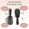 Kitsch Detangler Brush – Flexible Curly Hair Brush for Women, Men & Kids | Detangling Hairbrush with Bendable Frame and Ultra-Smooth Bristles for Wet or Dry Strands – Terracotta(Black)