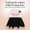 Kitsch Hair Ties No Damage – Strong, Stretchy Hair Bands | Soft Nylon Ponytail Holders, Snag-Free Rubber Bands, Perfect for Updos & Braids | Ideal Gifts for Women – Black, 8pcs(Black Medium (Pack of 12))