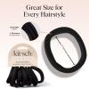 Kitsch Hair Ties No Damage – Strong, Stretchy Hair Bands | Soft Nylon Ponytail Holders, Snag-Free Rubber Bands, Perfect for Updos & Braids | Ideal Gifts for Women – Black, 8pcs(Black (Pack of 8))