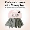 Kitsch Hair Ties No Damage – Strong, Stretchy Hair Bands | Soft Nylon Ponytail Holders, Snag-Free Rubber Bands, Perfect for Updos & Braids | Ideal Gifts for Women – Black, 8pcs(Eucalyptus (Pack of 20))