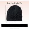 Kitsch Satin Lined Beanie – Softer than Silk Beanie For Sleeping Women, Breathable Hair Cover for Sleeping, Slouchy Beanies, Bonnets for Women, Hair Wrap, Reduce Breakage for Frizz-free Hairs – Black