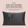 Kitsch Satin Pillowcase, Softer Than Silk Pillow Cases, Cooling Pillow Covers, King Size Pillow Cases Set of 2, Satin Pillowcase with Zipper for Hair, Skin & Quality Sleep, 19″x36″ Blush, 2pcs(Charcoal)