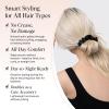 Kitsch Satin Scrunchies for Women – No Crease Hair Ties for Girls | Scrunchies For All Hair Types and Textures, Perfect for Day or Night | Ideal Gifts for Women – Assorted Cherry Blossom, 5pcs(Black)