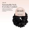 Kitsch Satin Scrunchies for Women – No Crease Hair Ties for Girls | Scrunchies For All Hair Types and Textures, Perfect for Day or Night | Ideal Gifts for Women – Assorted Cherry Blossom, 5pcs(Black Ruffle)