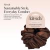 Kitsch Satin Scrunchies for Women – No Crease Hair Ties for Girls | Scrunchies For All Hair Types and Textures, Perfect for Day or Night | Ideal Gifts for Women – Assorted Cherry Blossom, 5pcs(Black & Chocolate)