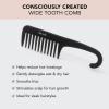 Kitsch Wide Tooth Detangler Comb – Curved Handle for Curly, Wet & Thick Hair, Black Shower Comb for Women(Wide Tooth Comb)