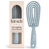 Kitsch Detangler Brush – Flexible Curly Hair Brush for Women, Men & Kids | Detangling Hairbrush with Bendable Frame and Ultra-Smooth Bristles for Wet or Dry Strands – Terracotta(Haze Blue)