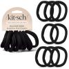 Kitsch Hair Ties No Damage – Strong, Stretchy Hair Bands | Soft Nylon Ponytail Holders, Snag-Free Rubber Bands, Perfect for Updos & Braids | Ideal Gifts for Women – Black, 8pcs(Black (Pack of 8))