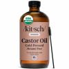 Kitsch Organic Castor Oil for Hair Growth – 100% Pure Castor Oil, Organic Cold Pressed Unrefined Glass Bottle for Face, Skin, Lashes, Brows, Scalp, Nails & Belly Button | Ideal Gifts for Women- 16 oz(16 Fl Oz (Pack of 1))