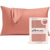 Kitsch Satin Pillowcase, Softer Than Silk Pillow Cases, Cooling Pillow Covers, King Size Pillow Cases Set of 2, Satin Pillowcase with Zipper for Hair, Skin & Quality Sleep, 19″x36″ Blush, 2pcs(Terracotta)