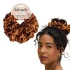 Kitsch Satin Scrunchies for Women – No Crease Hair Ties for Girls | Scrunchies For All Hair Types and Textures, Perfect for Day or Night | Ideal Gifts for Women – Assorted Cherry Blossom, 5pcs(Camel)