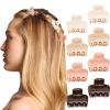 Kitsch Small Hair Clips for Women and Girls – Mini Claw Clips | Hair Accessories | Daily Styling, Recycled, Cherry Blossom Design | Ideal Gifts for Women – 8pc Set(Rosewood)