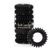 Kitsch Spiral Hair Ties for Women – Black Elastic Hair Ties No Damage, Ponytail Holders for Thick and Thin Hair – Creaseless and Dent-Free Coil | Ideal Gifts for Women – 8pc Set, Black(Black)
