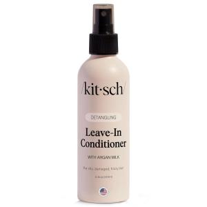 Kitsch Argan Milk Leave In Conditioner Spray – Hair Detangler Spray for Curly, Wavy, Fine, Dry & Damaged Hair – Silicone-Free | Ideal Gifts for Women – 6.3oz